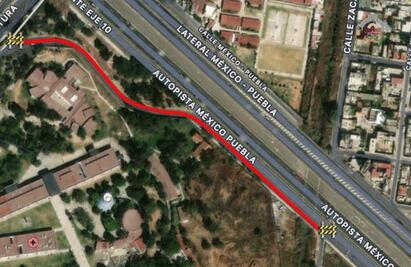 Cerrarán lateral de la autopista México-Puebla, a la altura del Eje 10, por obras del Trolebús Santa Martha-Chalco