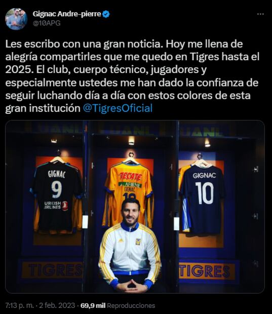 André-Pierre Gignac ya renovó su contrato con los Tigres