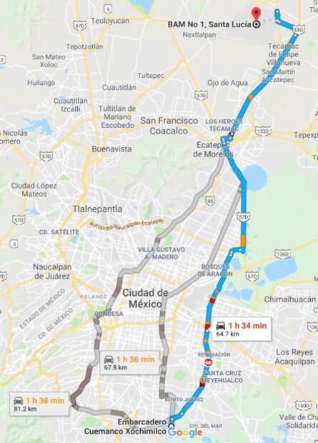 ¿Cuánto tiempo tardas en llegar a Santa Lucía desde...?