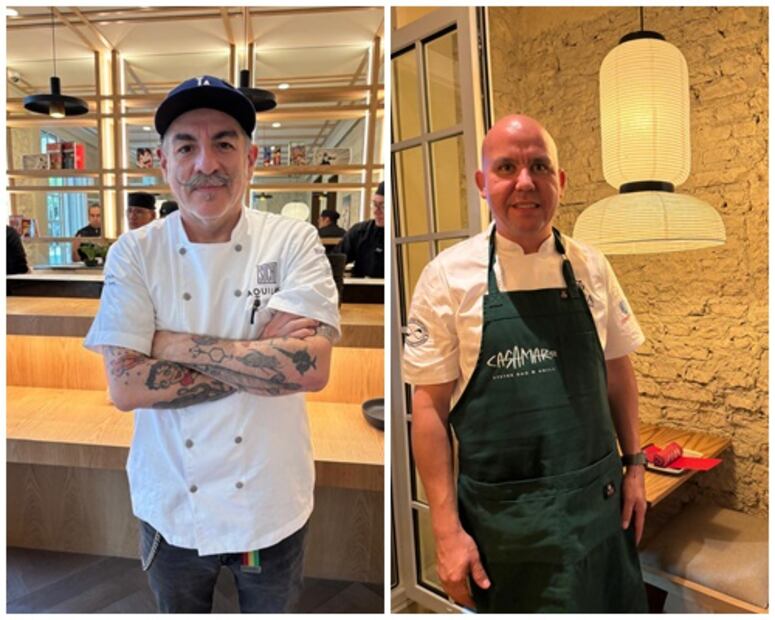 Chefs Aquiles Chávez y Héctor Palacios. Foto: María Hernández. El Universal