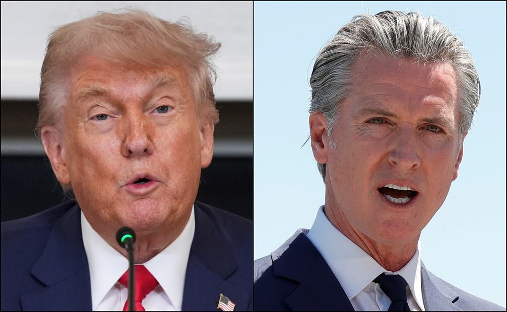 El presidente de Estados Unidos, Donald Trump y el gobernador de Los Ángeles, California, Gavin Newsom. Foto: AP