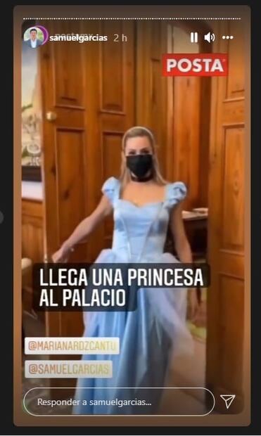 “Llega una princesa al Palacio”: Mariana Rodríguez se disfraza de Cenicienta