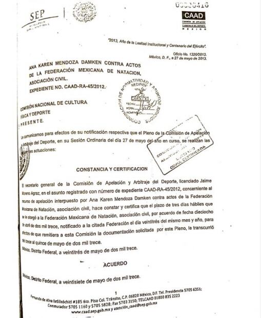 Once desacatos a la autoridad de Federación Mexicana de Natación
