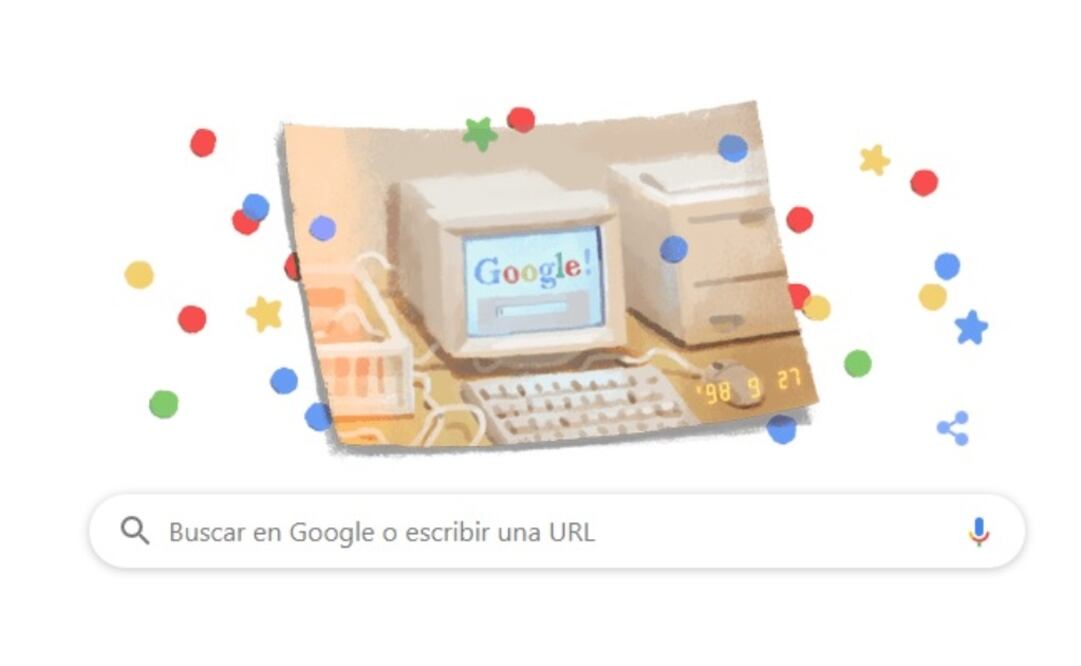 Para celebrar esta fecha, el buscador realizó un Doodle que cuenta con una ilustración de una computadora antigua