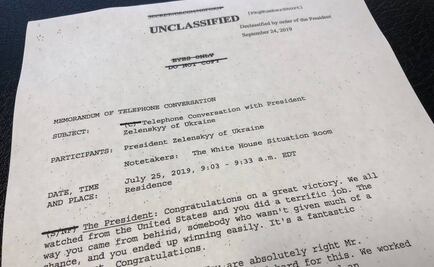 Trump instó a Ucrania a investigar a Biden, según transcripción de llamada