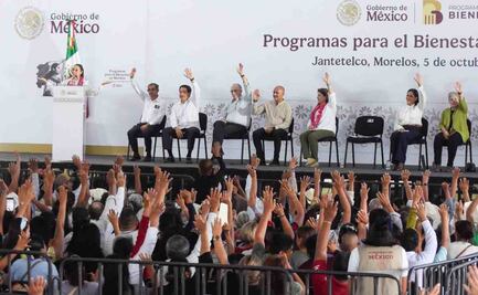 Claudia Sheinbaum arremete contra ministros que se oponen a reforma judicial en evento en Morelos; consultó a asistentes a mano alzada