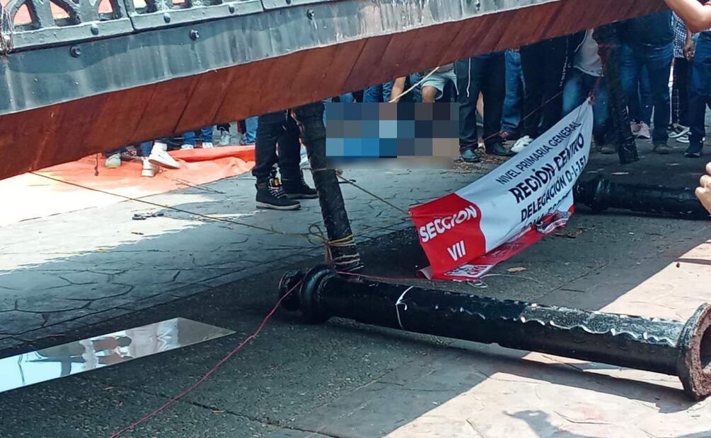 En el lugar del accidente, maestros de la CNTE mantienen un plantón (20/03/2025). Foto: Especial