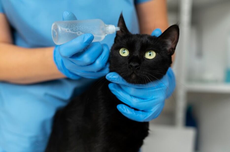 Gato con costras en las orejas. Fuente: Freepik