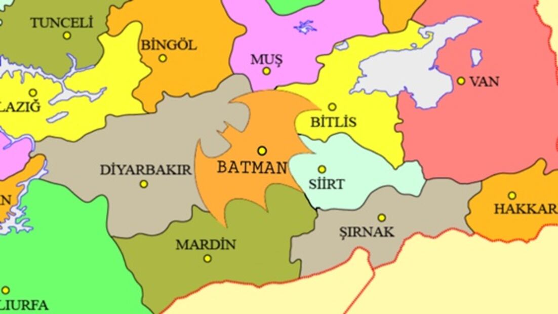 Provincia turca pide cambiar fronteras para formar el logotipo de Batman