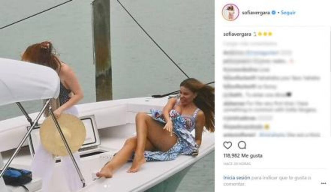 El viento levanta el vestido de Sofía Vergara  