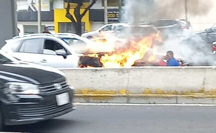 ¡No es broma! Se incendia camioneta en pleno Periférico