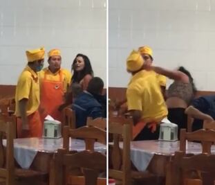 Empleado golpea a mujer en taquería de Querétaro