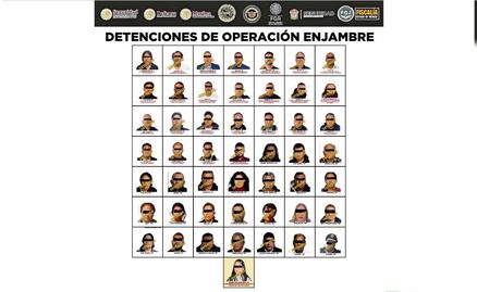 Suman 50 exfuncionarios detenidos por Operación Enjambre