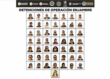 Suman 50 exfuncionarios detenidos por Operación Enjambre