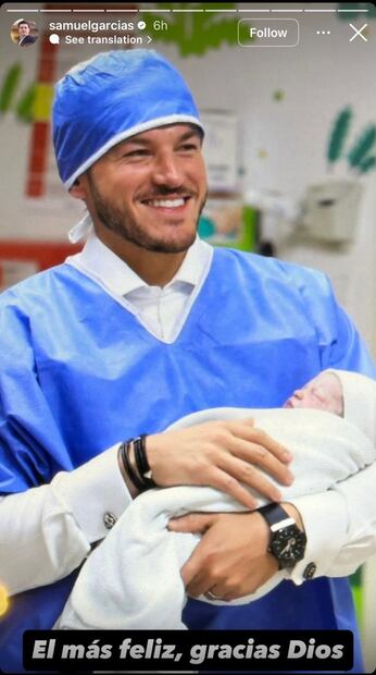 Por historias de Instagram, Samuel García también compartió la llegada de su bebé. Foto: Instagram