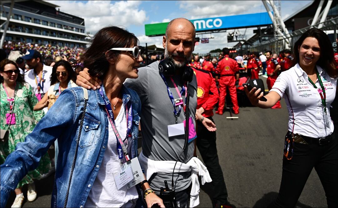 Pep Guardiola acudió al Gran Premio de Gran Bretaña para la ver la décima carrera de la temporada / FOTO: EFE