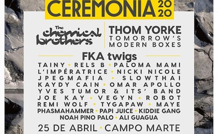Thom Yorke y The Chemical Brothers encabezan el Ceremonia 2020 