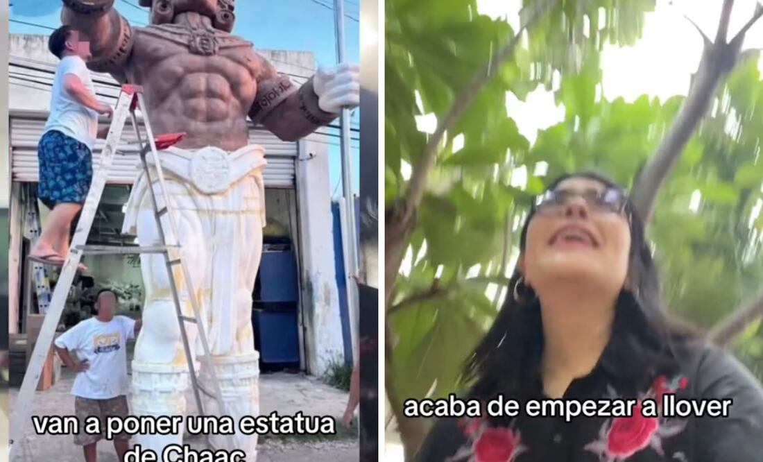 Por fin pondrán una estatua de Chaac, el dios maya de la lluvia. Foto: Captura de pantalla en Tiktok
