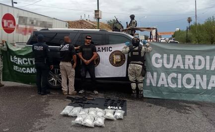 Cae sujeto en posesión de armas y narcóticos en Sonora; viajaba en vehículo con reporte de robo EU