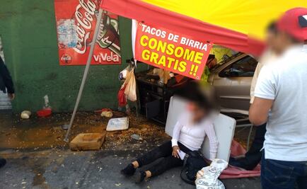 Choca contra puesto de birria y la detienen en Venustiano Carranza