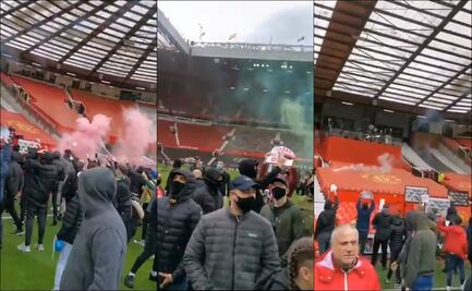 Aficionados invaden la cancha de Old Trafford y protestan contra los dueños del Manchester United