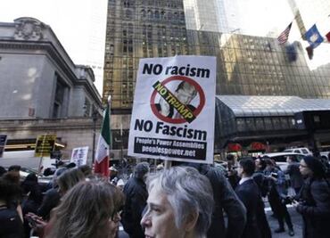 Protesters demonstrate against Trump at New York Republican gala
