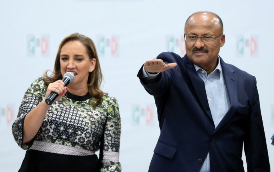 La dirigente nacional PRI, Claudia Ruiz Massieu y René Juárez Cisneros, próximo coordinador de la bancada priísta en la Cámara de Diputados. Foto: @PRI_Nacional