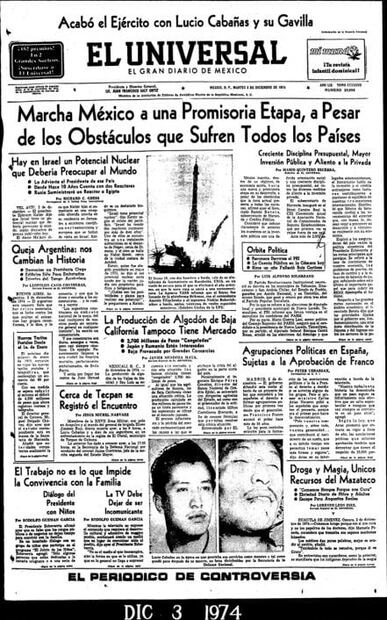 Así reportaba EL UNIVERSAL, hace 43 años, la muerte de Lucio Cabañas