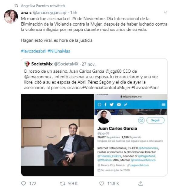 "Si no la hubieran asesinado, hoy podría abrazarla", dice hija de Abril