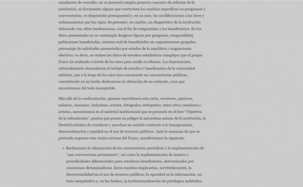 Artistas se muestran inconformes con la anunciada "refundación" del FONCA