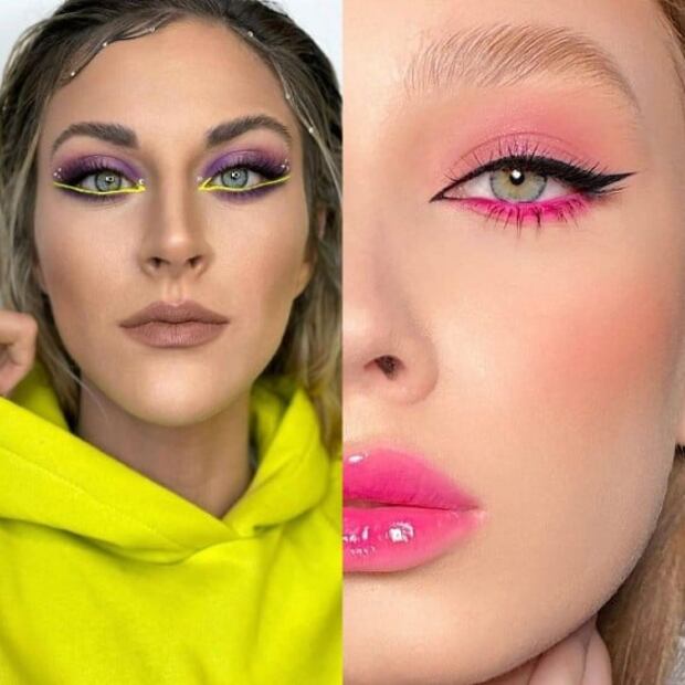 Ideas de maquillaje de ojos neón para lucir en primavera