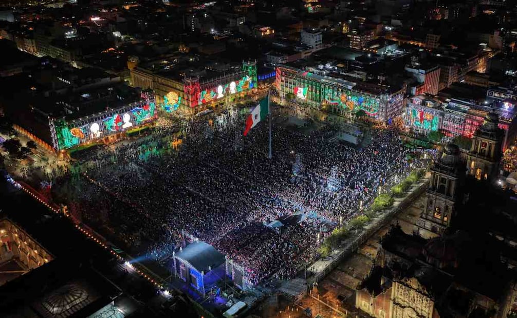 Gobierno federal presume Zócalo de la Ciudad de México lleno, tres horas antes de que inicie el grito de la presidenta Claudia Sheinbaum. Foto: Especial