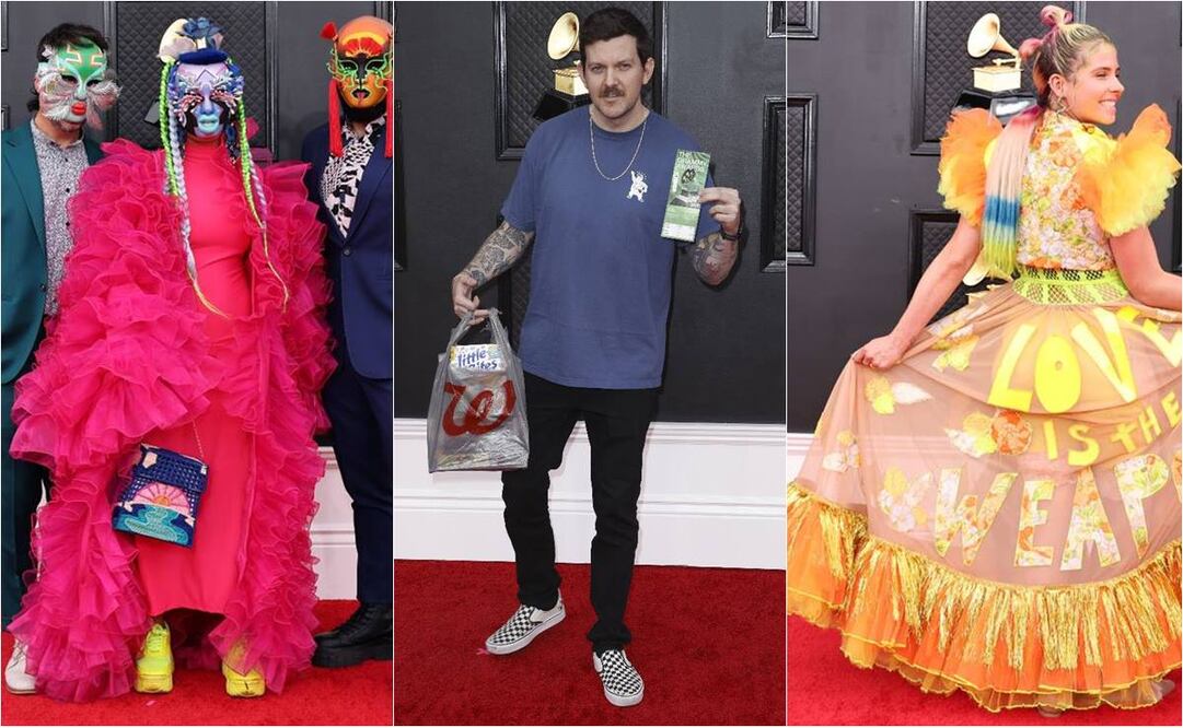 Victoria Evigan arribó a la gala con un mensaje de amor. Foto: AFP