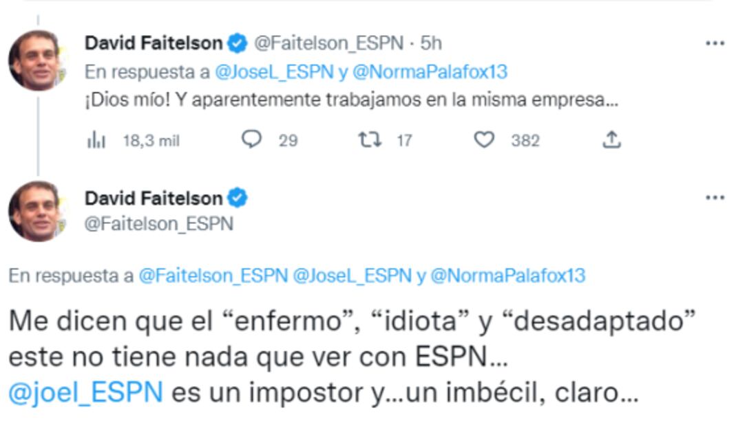 David Faitelson llama "enfermo" a supuesto narrador de ESPN que criticó el fichaje de Norma Palafox