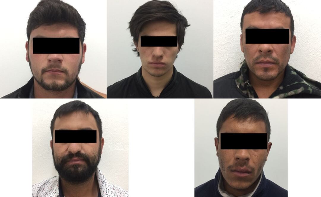 Los detenidos son Juan Alfonso P. H., Jesús Arnulfo O. M., Édgar René Z. R., Jassiel Omar M. C. y Germán Abraham L. A. (FOTO: Especial)