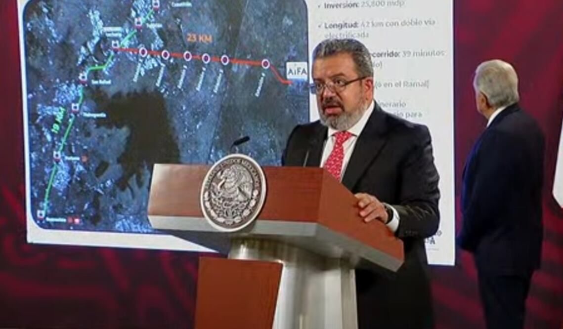Jorge Nuño Lara, secretario de Infraestructura, Comunicaciones y Transportes, informó que se invertirán 25 mil 800 millones de pesos en la construcción del Ferrocarril Suburbano