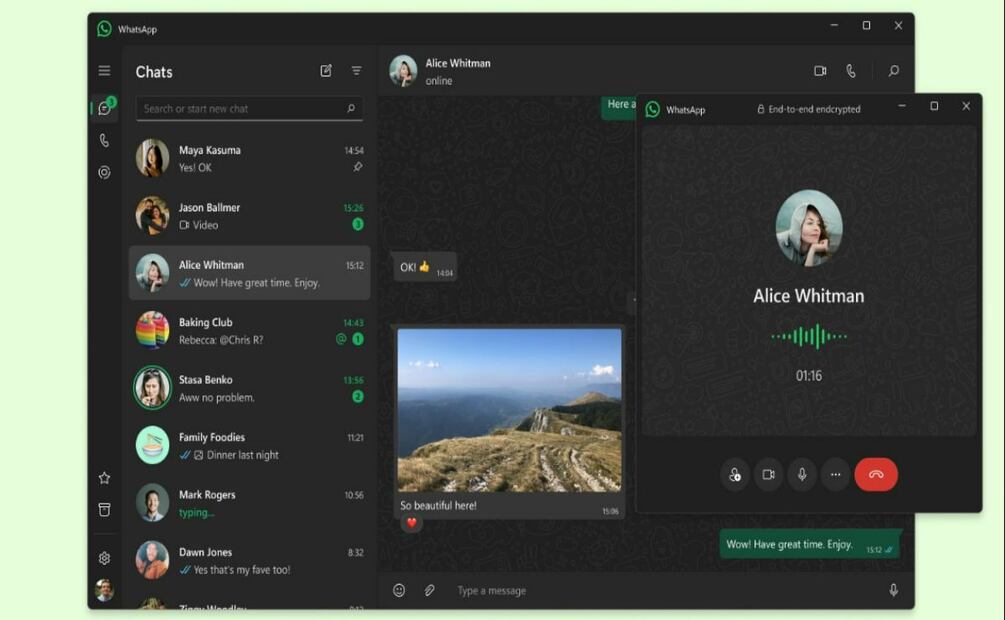 WhatsApp para Windows presenta su nueva edición basada en la versión web. Imagen: captura de pantalla