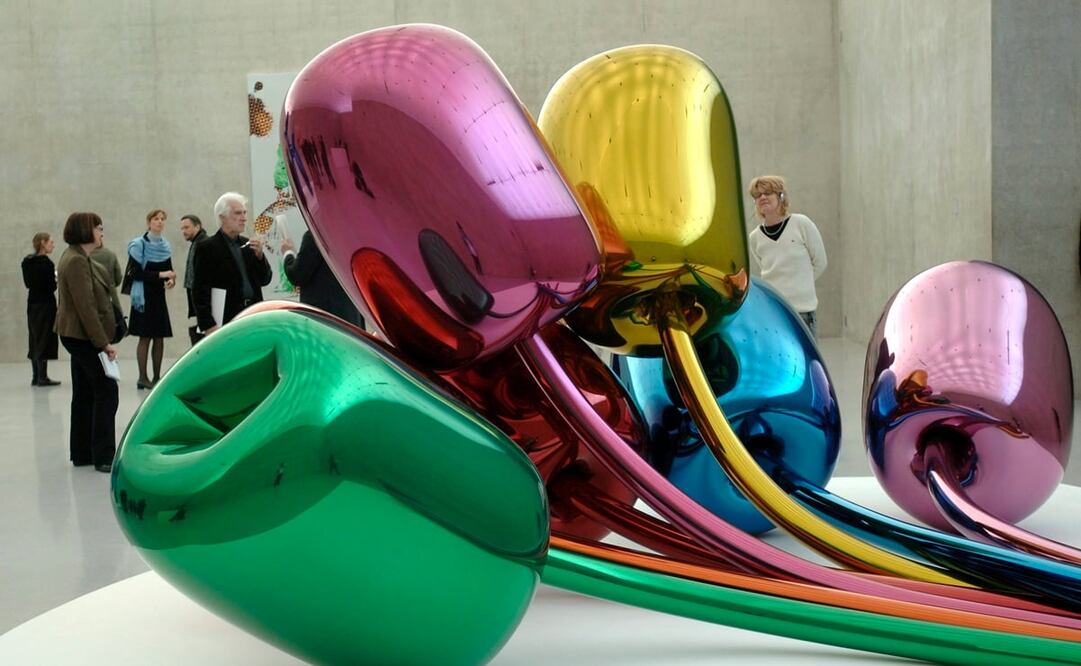Imagen de archivo de una versión de los "Tulipanes" de Jeff Koons. Foto: EFE/Regina Kuehne, Archivo