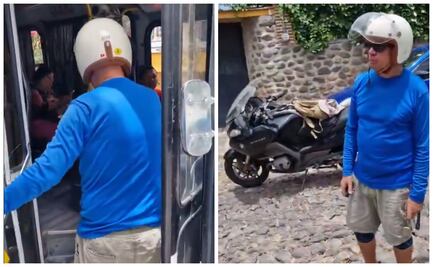 Extranjero deja su moto estacionada en medio de la calle y bloqueó el paso en Jalisco; lo bautizan como "Lord Gringo”