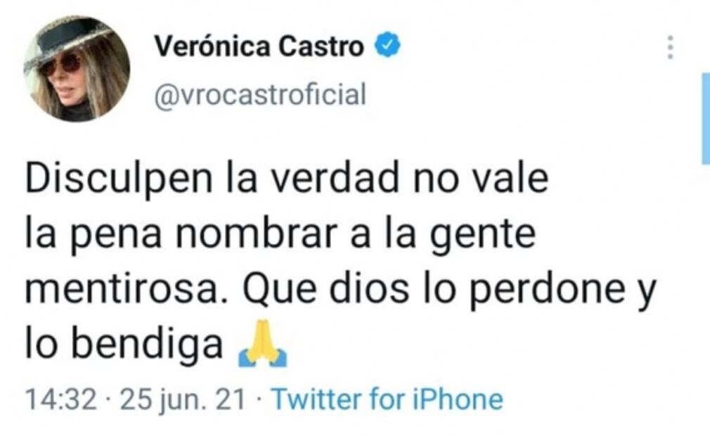 "Que Dios lo perdone", le dice Verónica Castro al director Manolo Caro