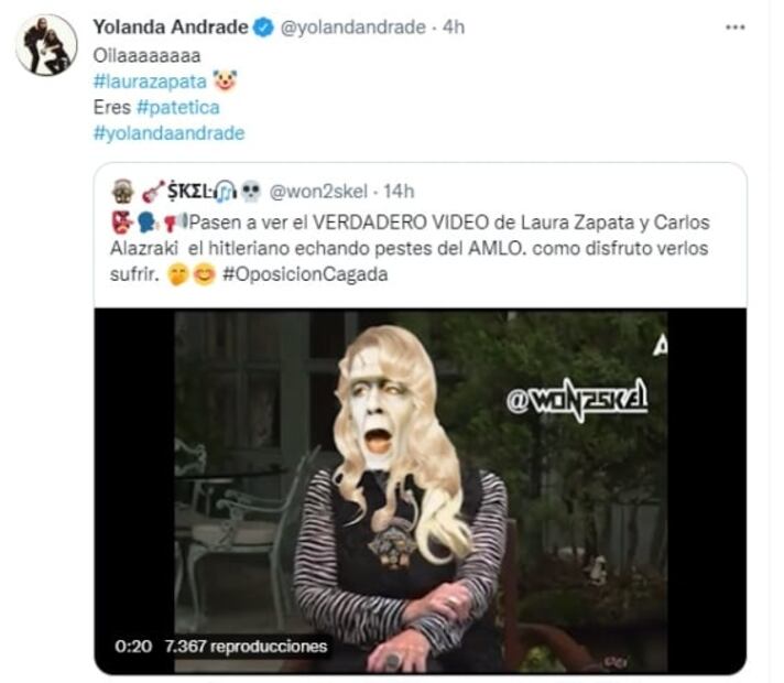 “La huevona eres tú”: Como AMLO, Yolanda Andrade también le responde a Laura Zapata