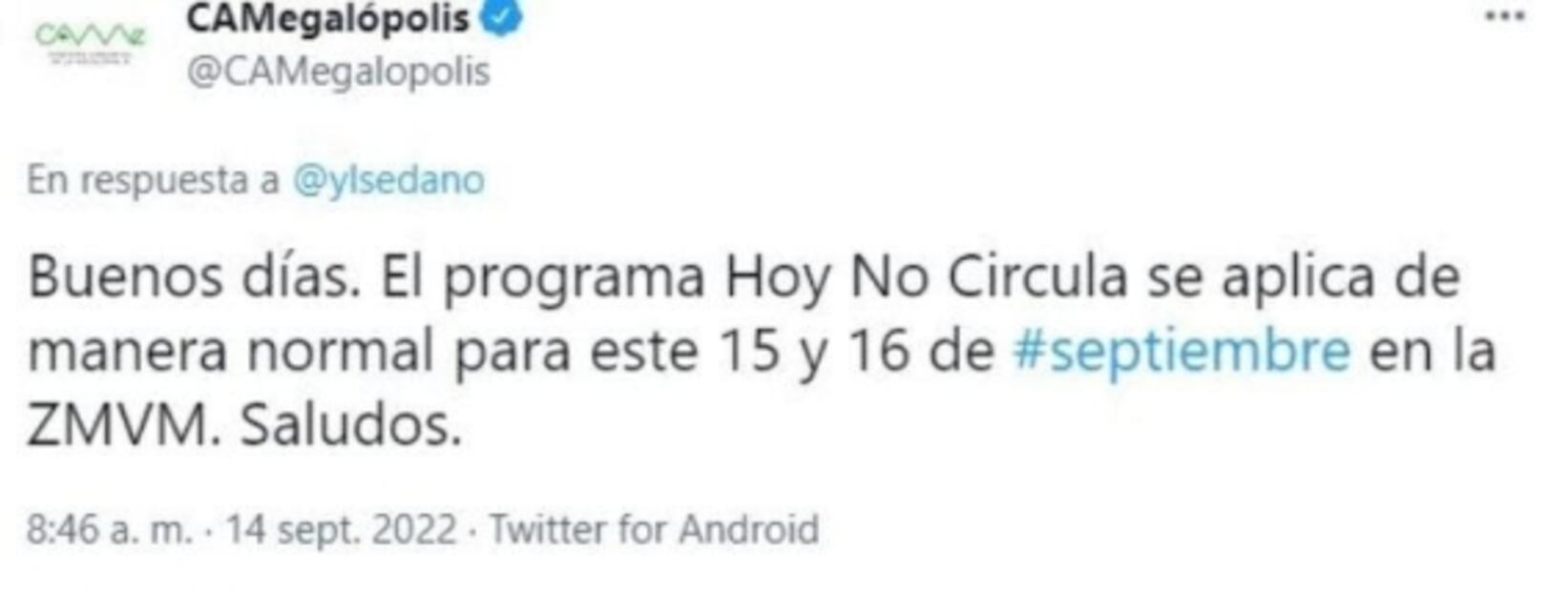 Hoy no circula CDMX y Edomex: ¿Se suspenderá el programa este 16 de septiembre?  