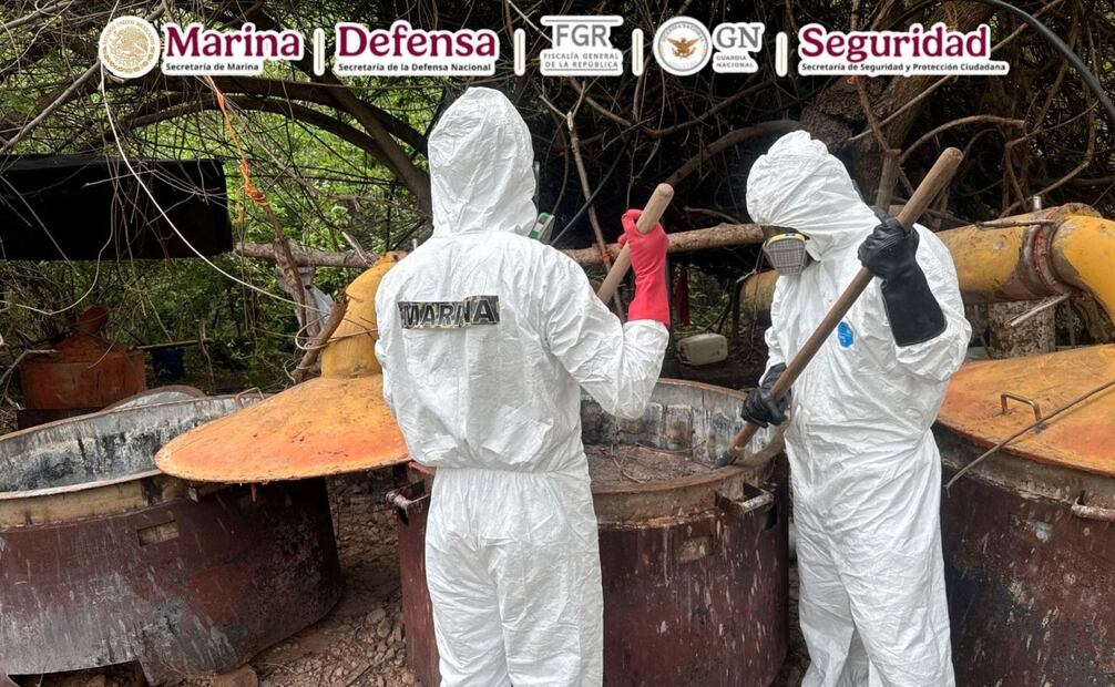 Marina neutraliza laboratorio clandestino para la fabricación de drogas sintéticas en Culiacán, Sinaloa. Foto: Especial