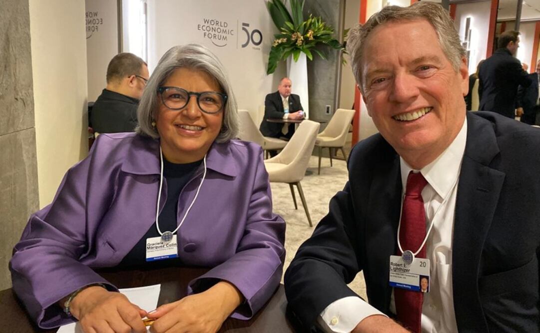 Graciela Márquez, secretaria de Economía y Robert Lighthizer, representante comercial de EU. Foto: Twitter