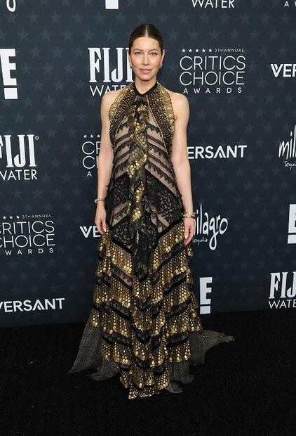 Jessica Biel en los Critics Choice Awards. Foto: AFP