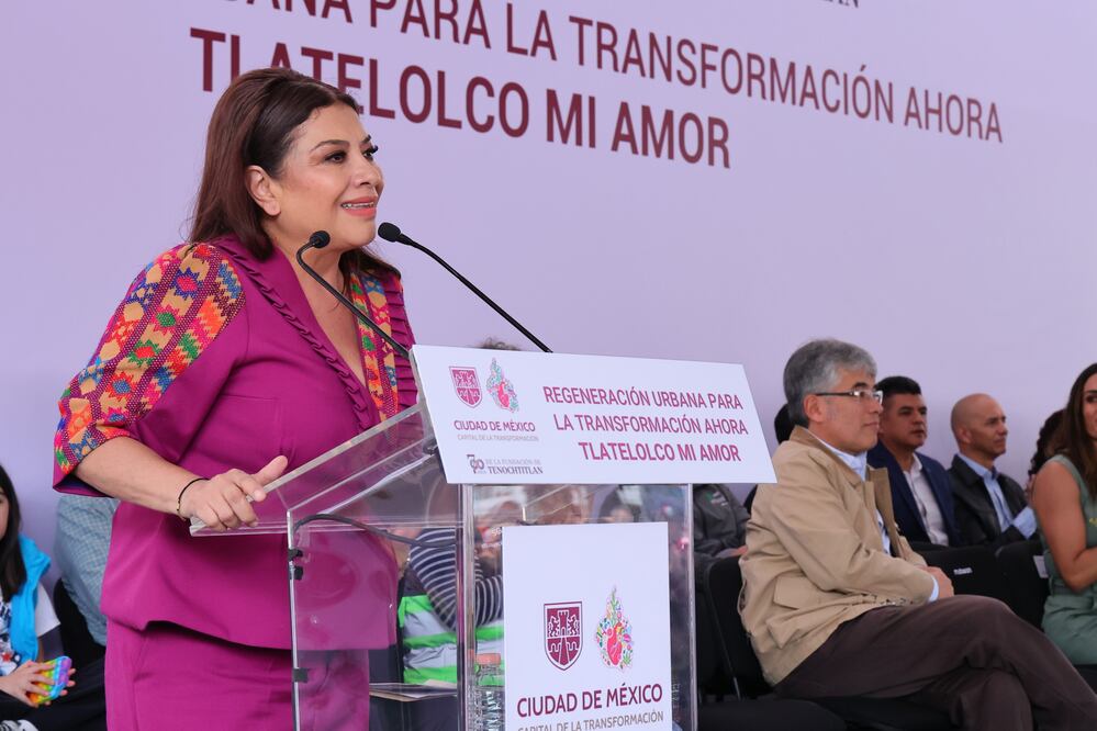 Clara Brugada anuncia inversión de 35 mdp para atender daños estructurales en 90 edificios de Tlatelolco. (Foto: especial)
