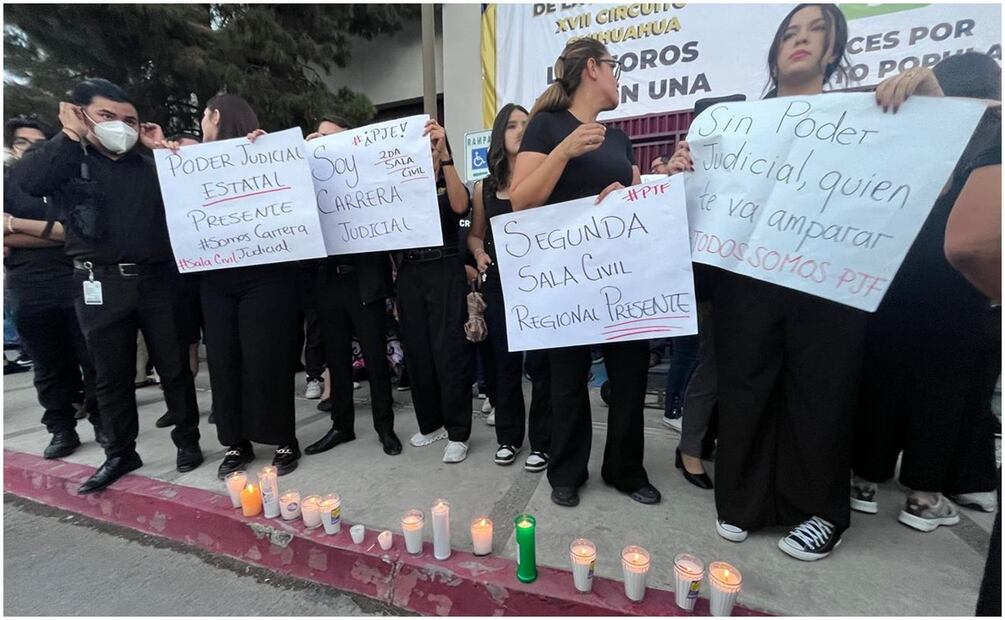 Realizan vigilia en Ciudad Juárez y Chihuahua por reforma al Poder Judicial. Foto: Especial
