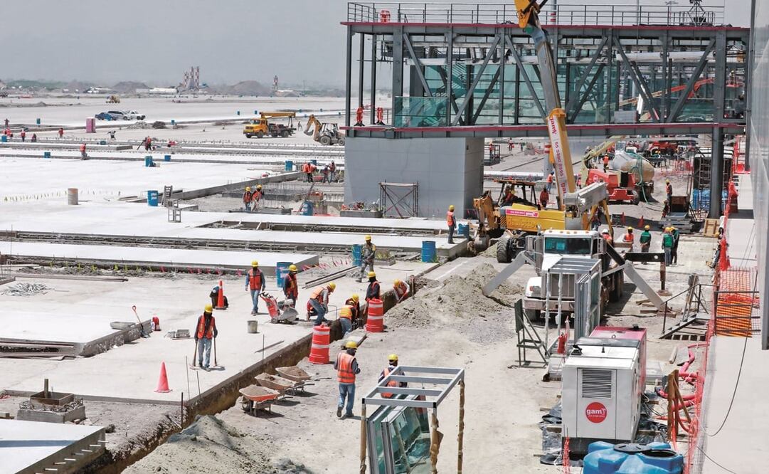 Imagen del avance que lleva la construcción del Aeropuerto Internacional Felipe Ángeles. Foto: ARCHIVO EL UNIVERSAL