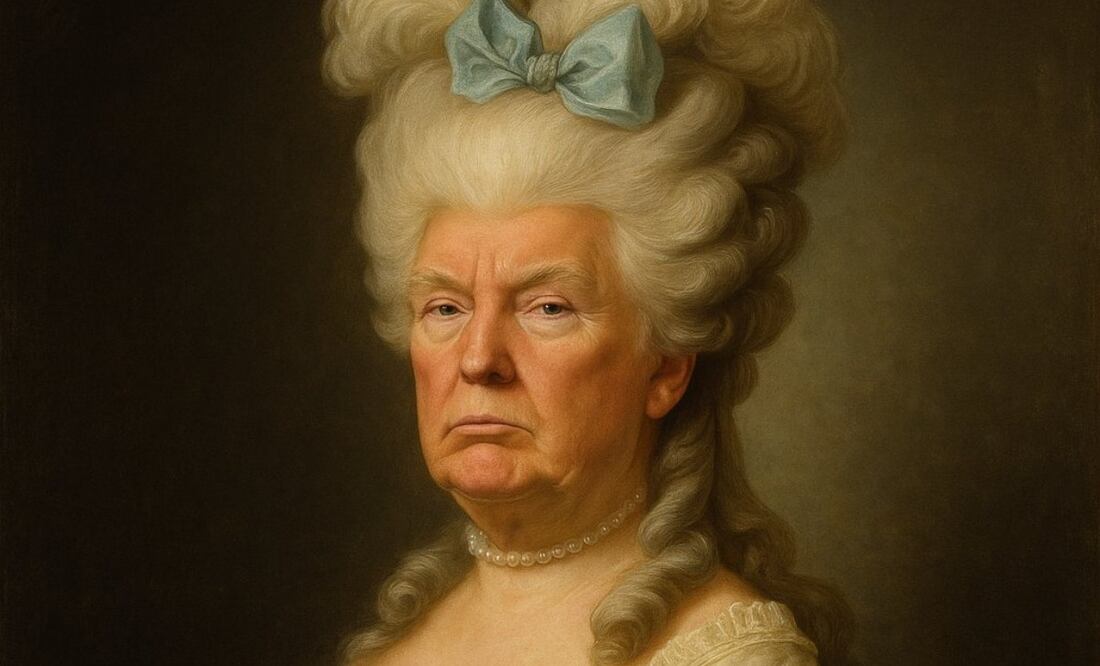 Trump como la reina María Antonieta. (02/10/25) Foto: @GovPressOffice