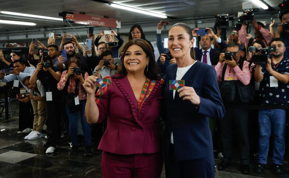 Ambas mandatarias recalcaron los trabajos realizados durante la restauración de la L1 (23/04/2025). Foto: Diego Simón / EL UNIVERSAL